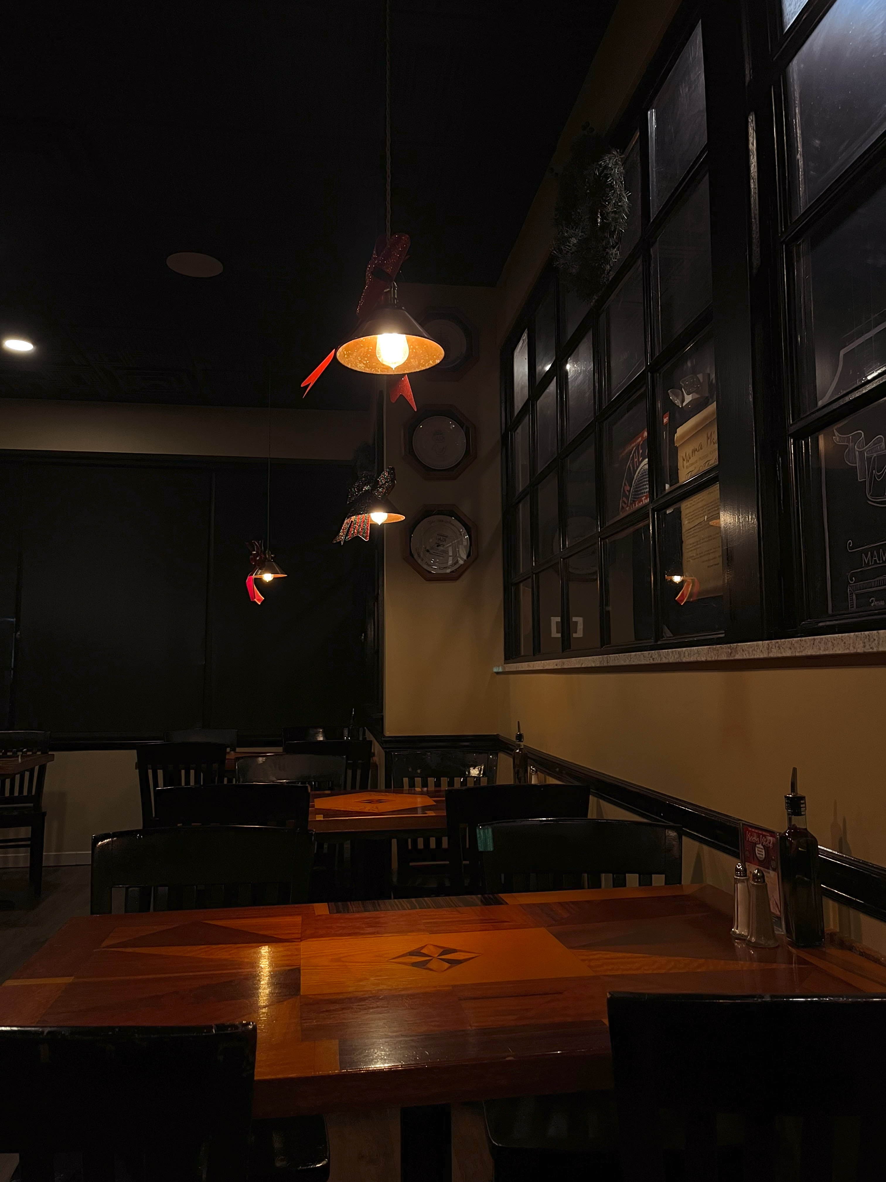 Mama Mia's Ristorante elegant dining room interior in Egg Harbor Township NJ with warm Italian atmosphere, authentic Italian restaurant ambiance