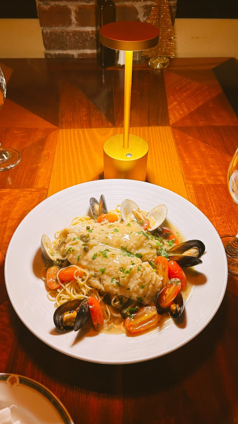 Professional Italian kitchen showing clean preparation area at Mama Mia's restaurant
